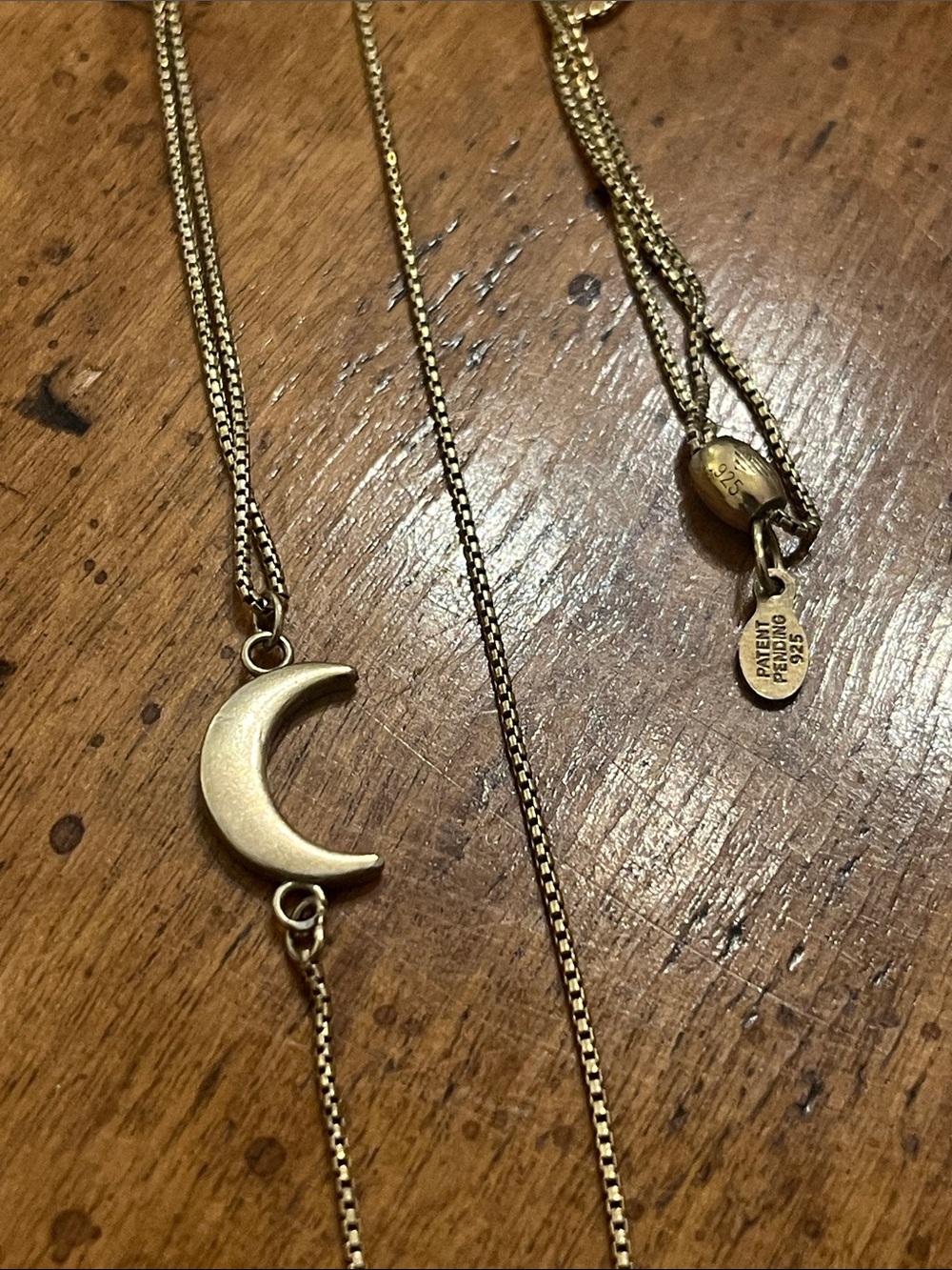 Alex and Ani 925 Sterling Silver Gold-Tone Horizontal Crescent Moon necklace